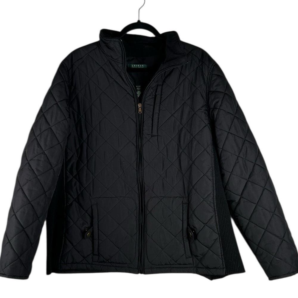Lauren Ralph Lauren Black Quilted Puffer Long Sleeve Winter Fall Jacket Size 2X